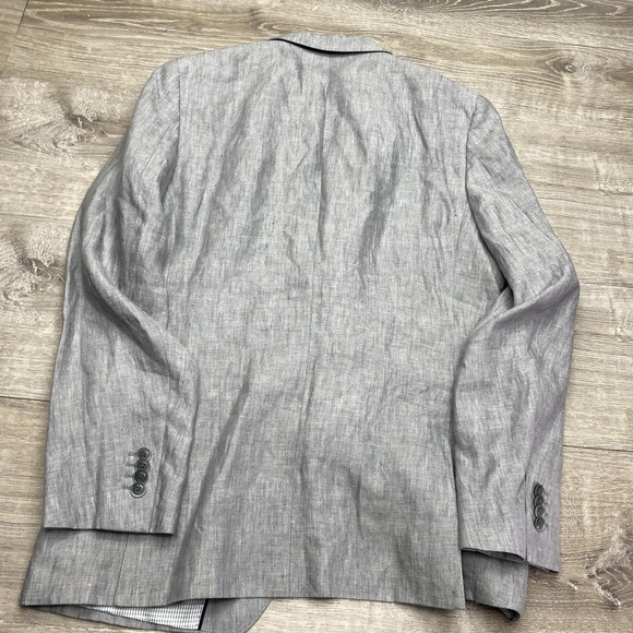 Banana Republic Suit Mens 40R 32x34 Gray Linen 2 Piece Slim Fit Summer Jacket - Picture 8 of 16
